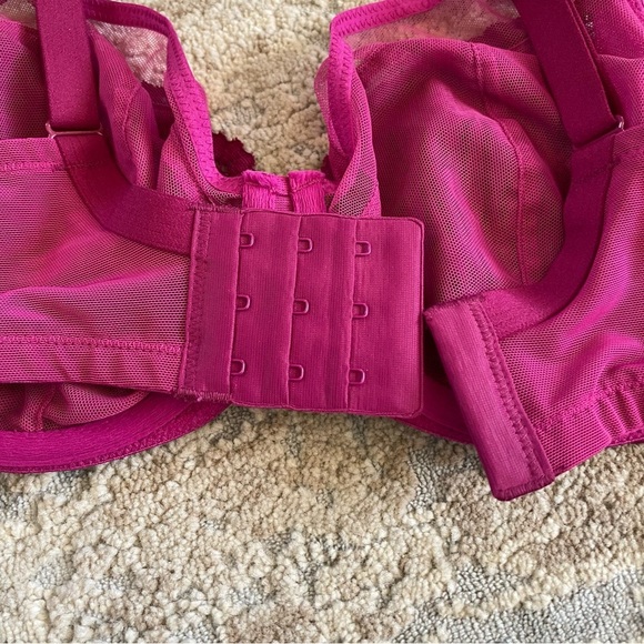 NWT Torrid Underwired Bra Unlined Demi Raspberry Pink Mesh Semi Sheer Bra: 40B - Picture 6 of 10